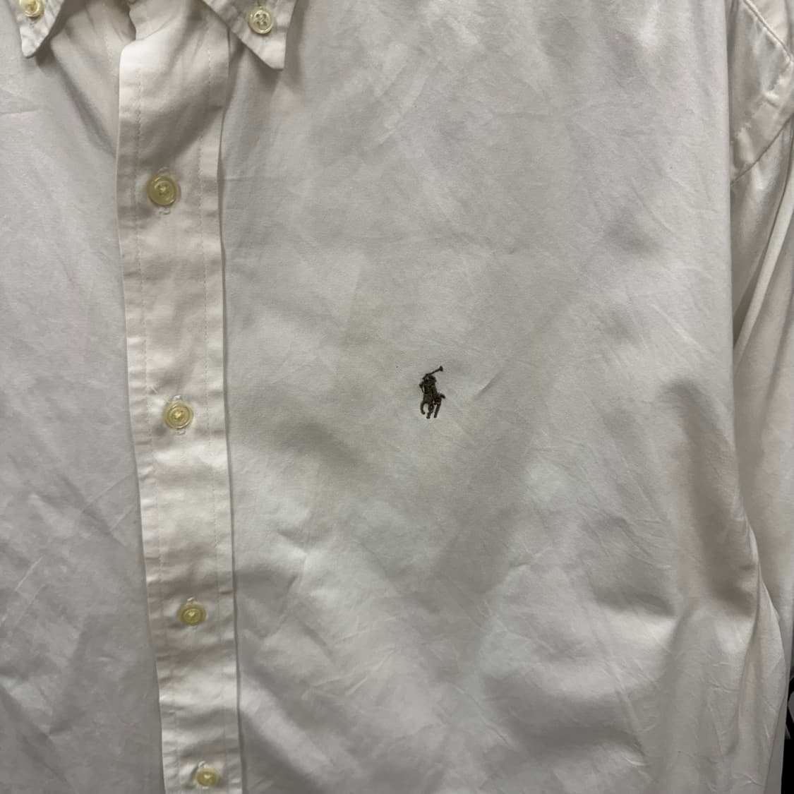 폴로 랄프로렌 솔리드 긴팔 셔츠 브라운 포니 포인트 화이트 상품이미지5