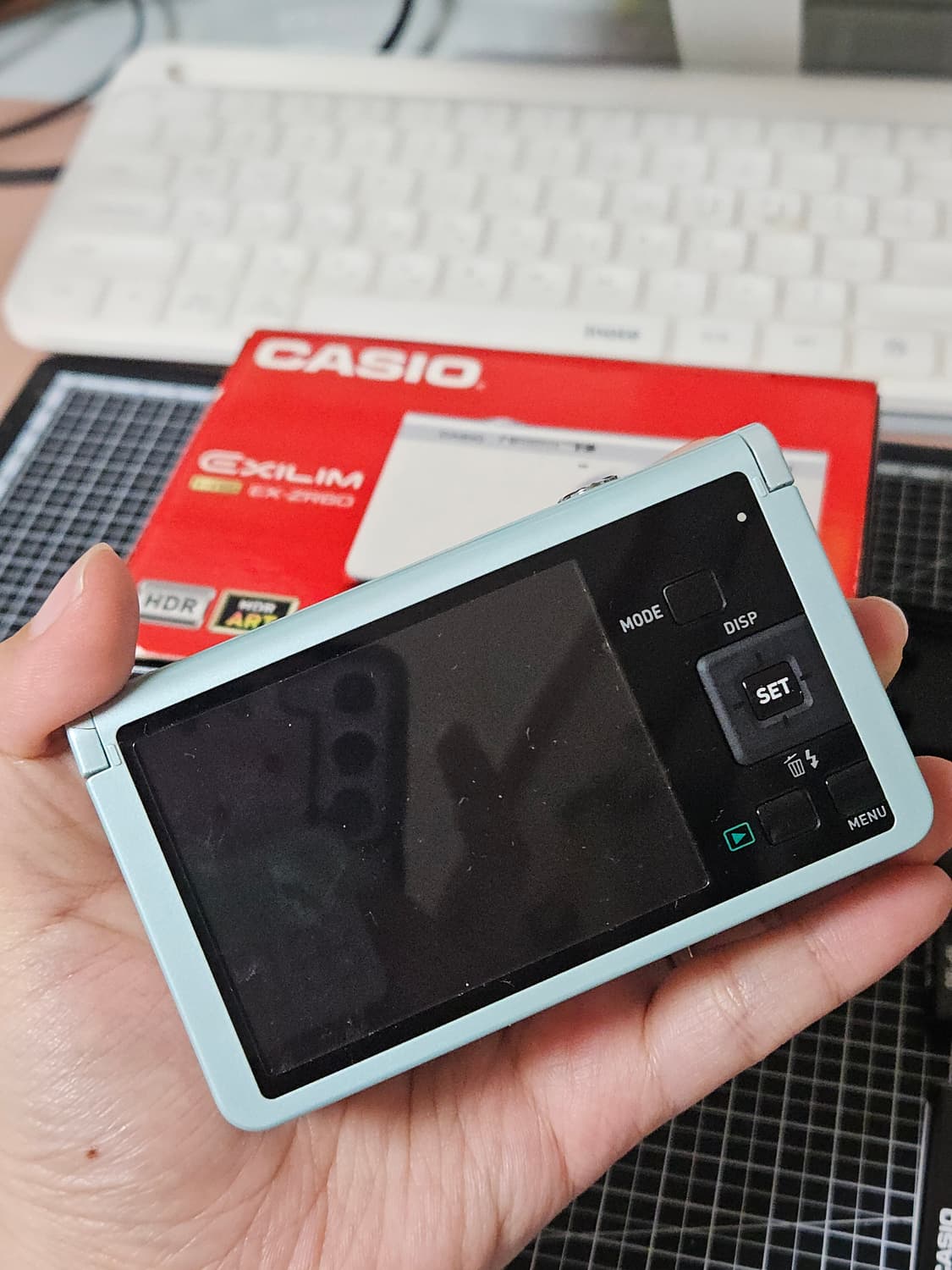 희귀) 카시오 엑슬림 ZR60 민트색 디카 풀박 상품이미지5
