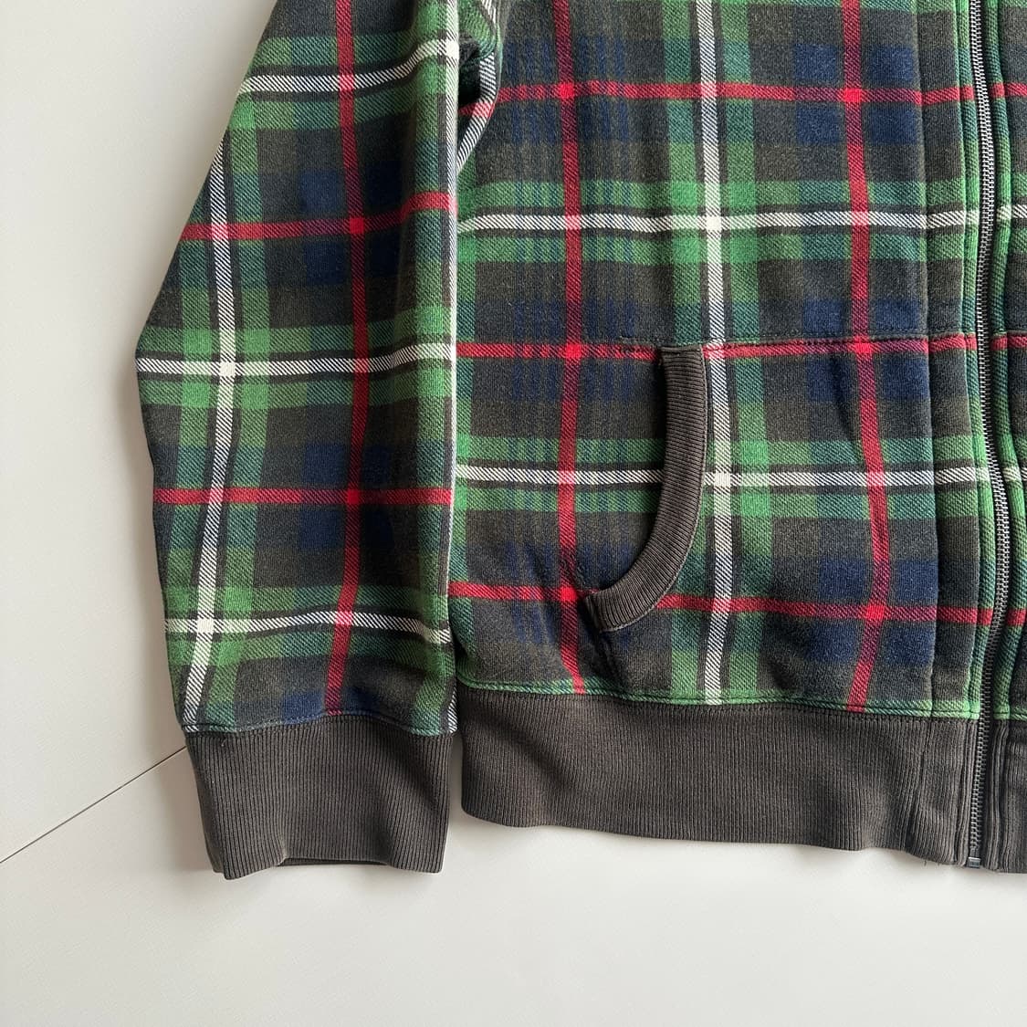 90s 폴로 랄프로렌 FULL 써멀 블랙와치 체크 후드집업 상품이미지5