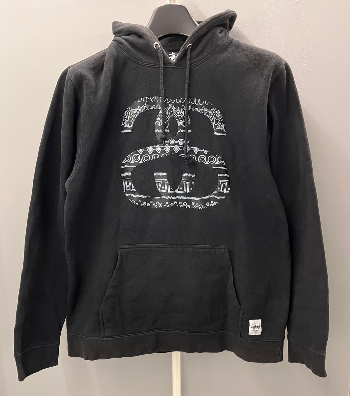 스투시 블랙 로고 후드티 XL 상품이미지1