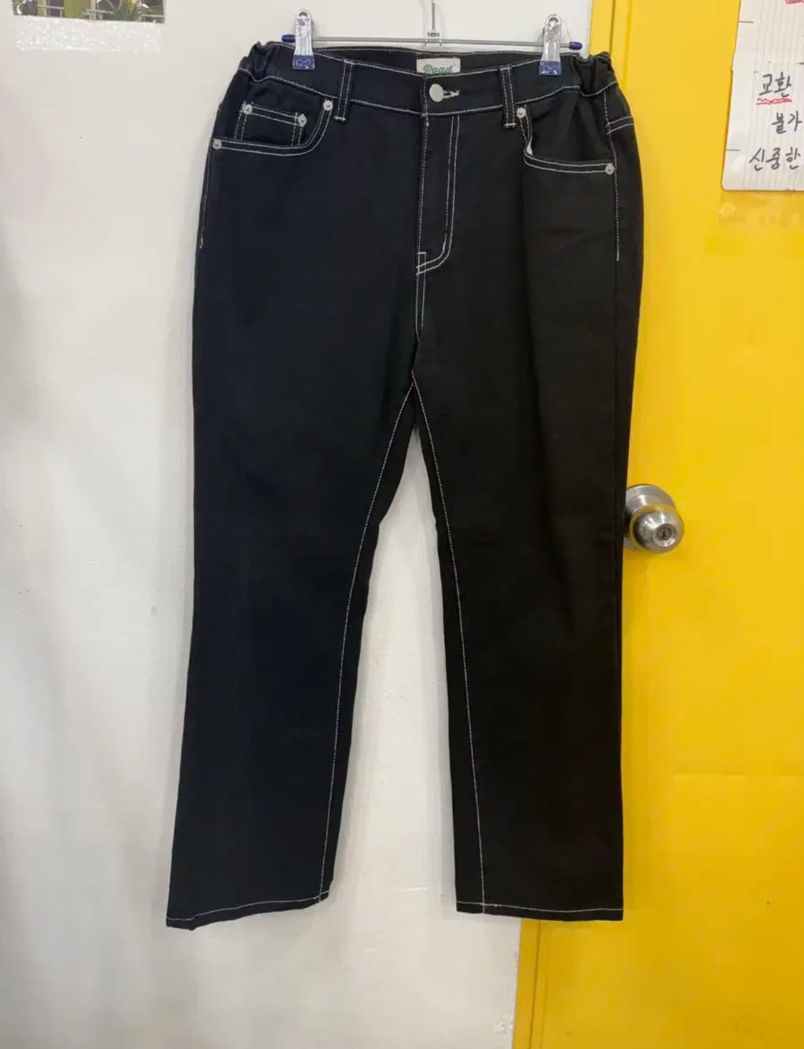 vtg 블랙 배색 스티치 데님 팬츠 상품이미지1