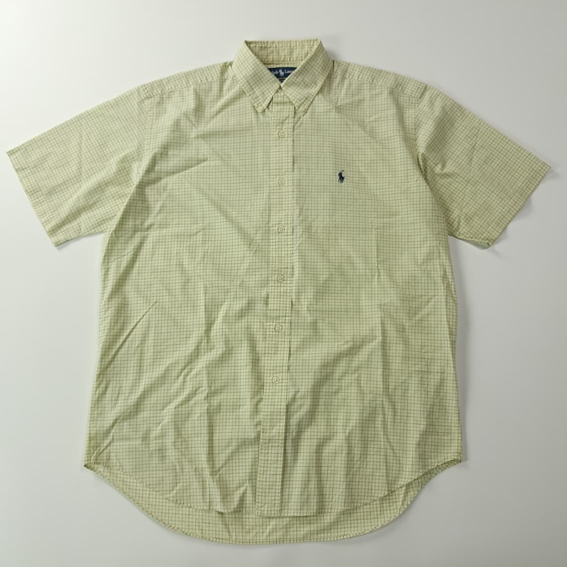 CK183 M 폴로 90s 라이트옐로우 마이크로체크 반팔 셔츠 남방 상품이미지1