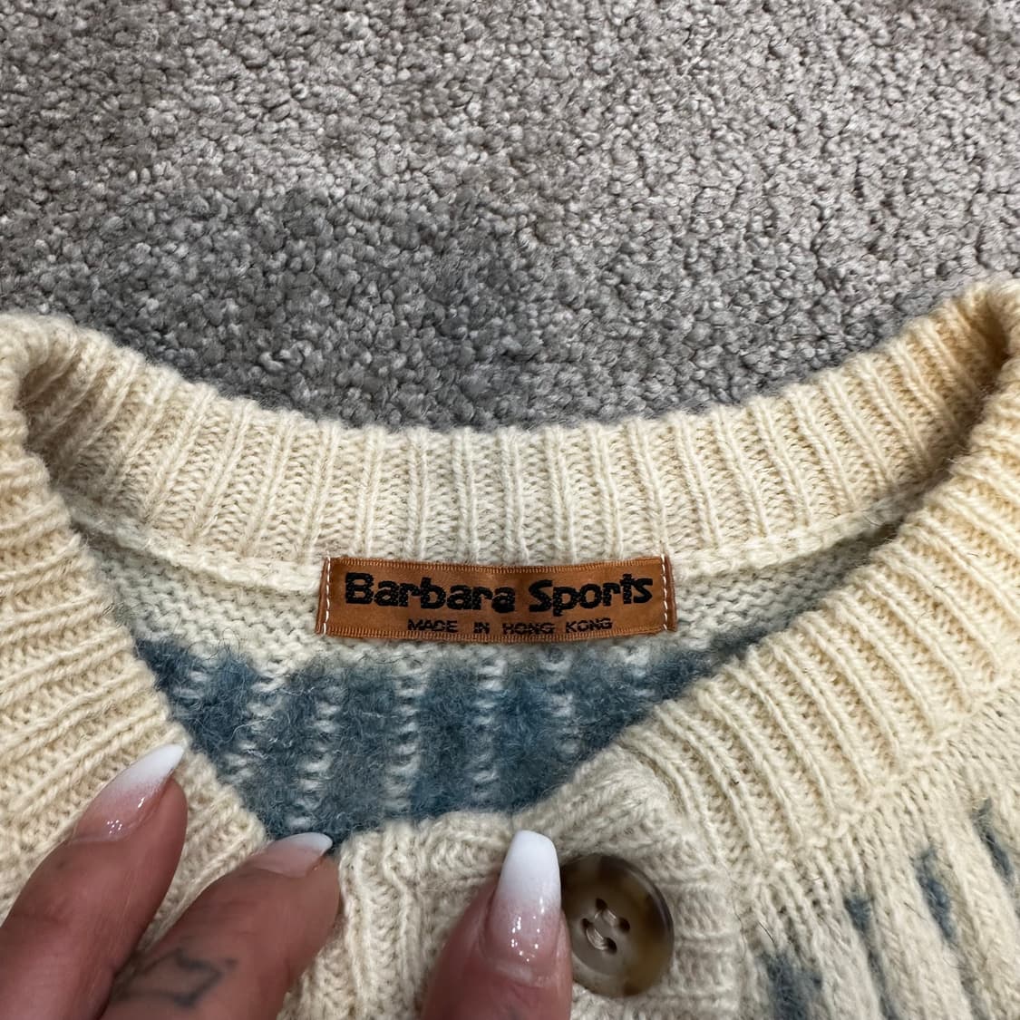 빈티지 모리걸 노르딕 울 니트 가디건S-M 상품이미지3