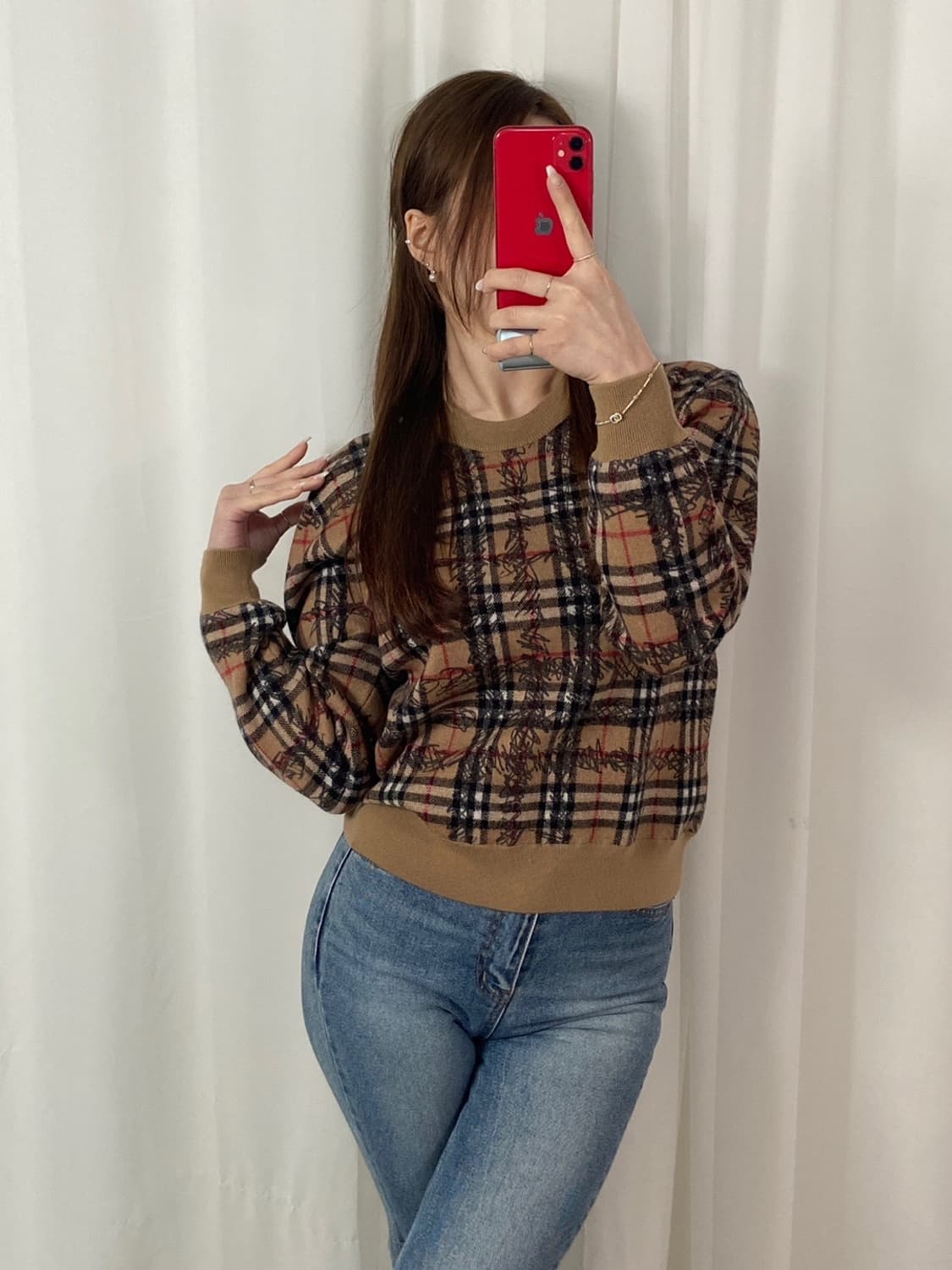 버버리 타탄 스크리블 니트 상품이미지3