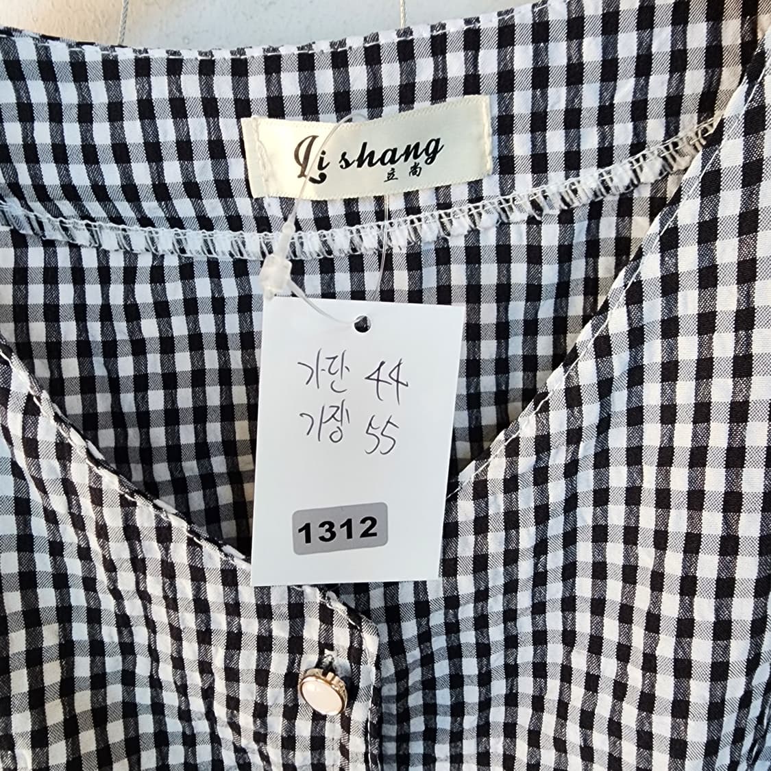 깅엄체크 허리끈 블라우스 상품이미지7