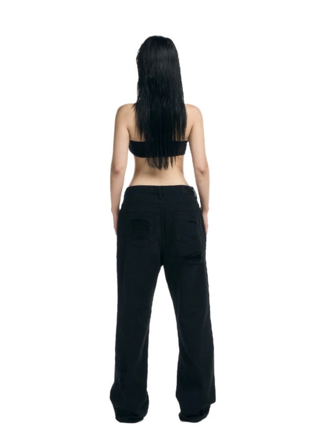 오도어 Black damage jean 데미지 진 팬츠 상품이미지2