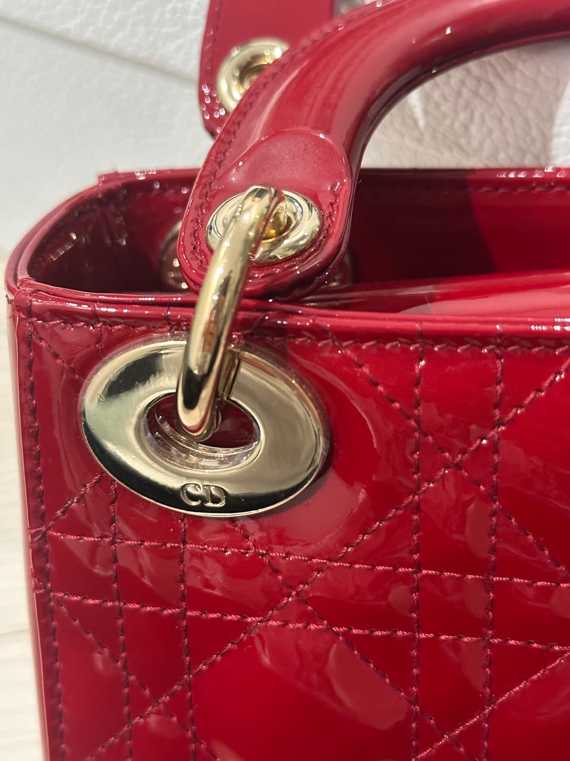 레이디 디올 미니 백 레드 페이턴트 상품이미지2