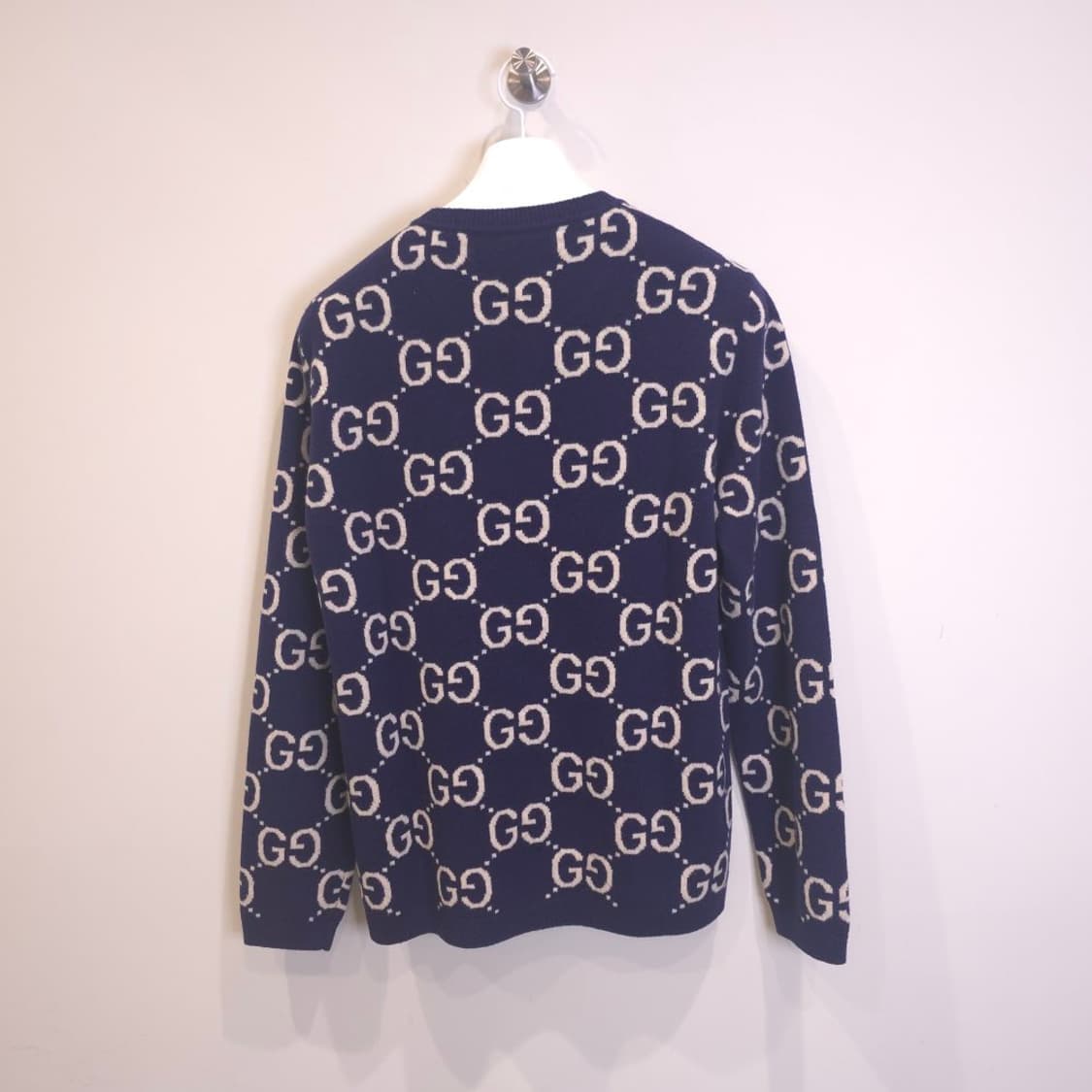 [중고/정품] 구찌 GG 울 자카드 니트 네이비 S 상품이미지2