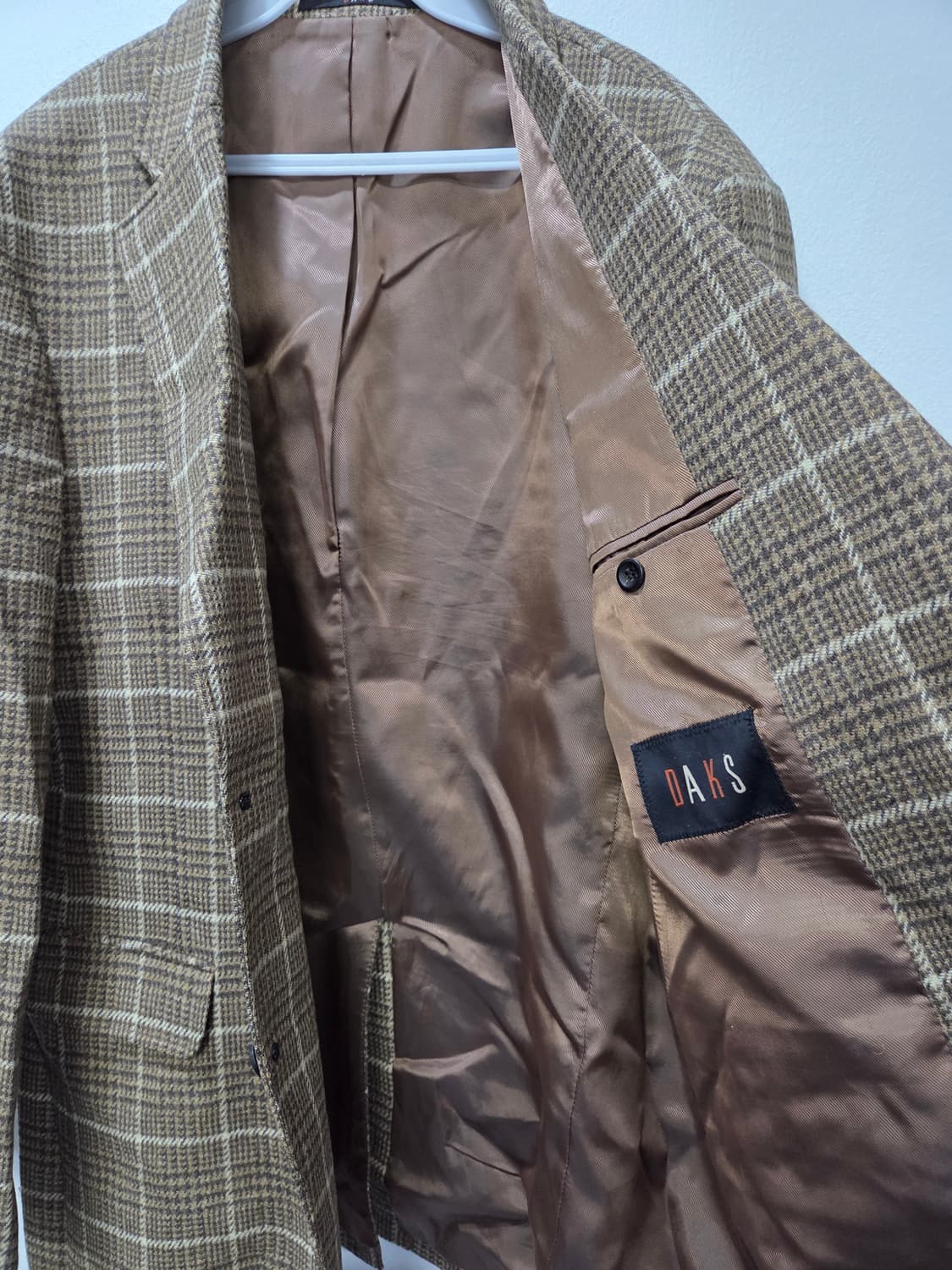 닥스 체크무늬 클랙식 울 자켓 브라운 울모직 블레이져 105 상품이미지6