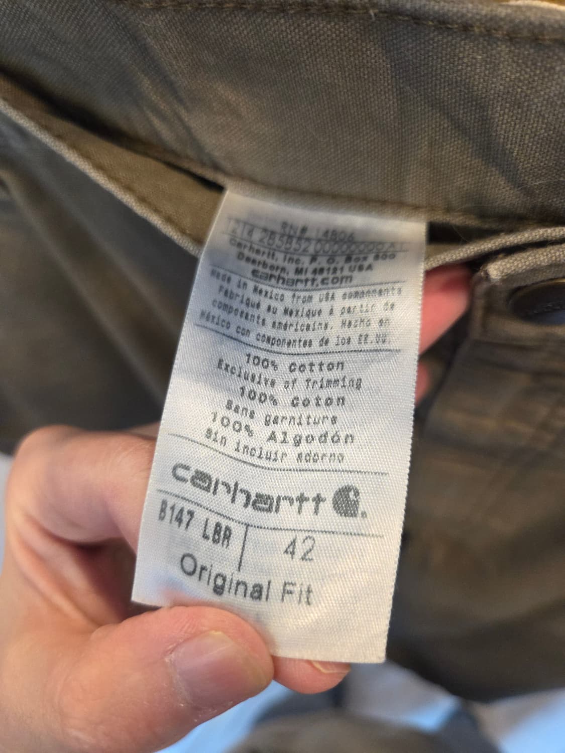 [빅사이즈] 칼하트 B147 카펜터 쇼츠 LBR 카키빛 상품이미지4