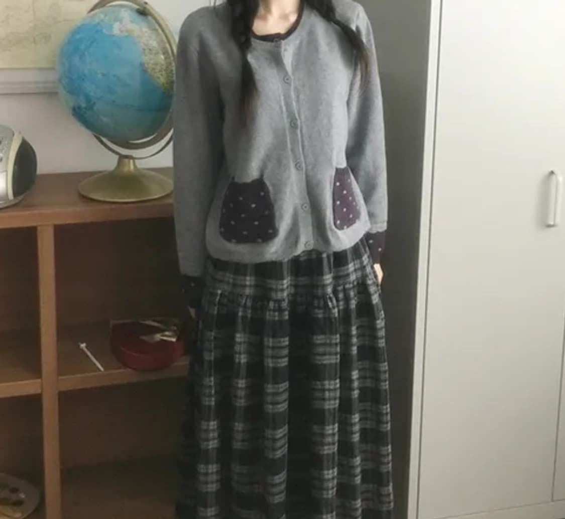 빈티지 도트 가디건 상품이미지2