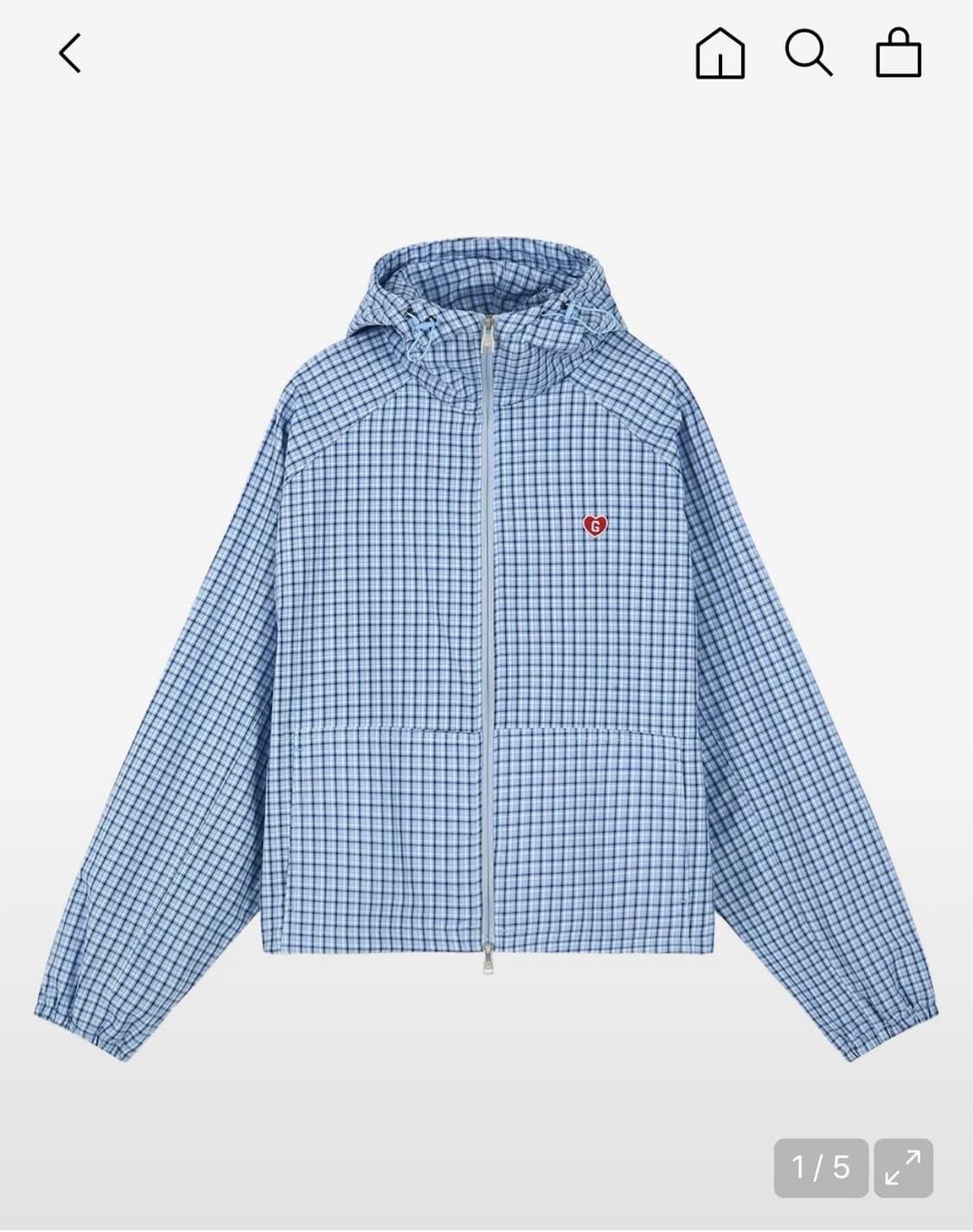 그레일즈바람막이 BLUE CHECK WINDBREAKER 체크 바람막이 상품이미지1