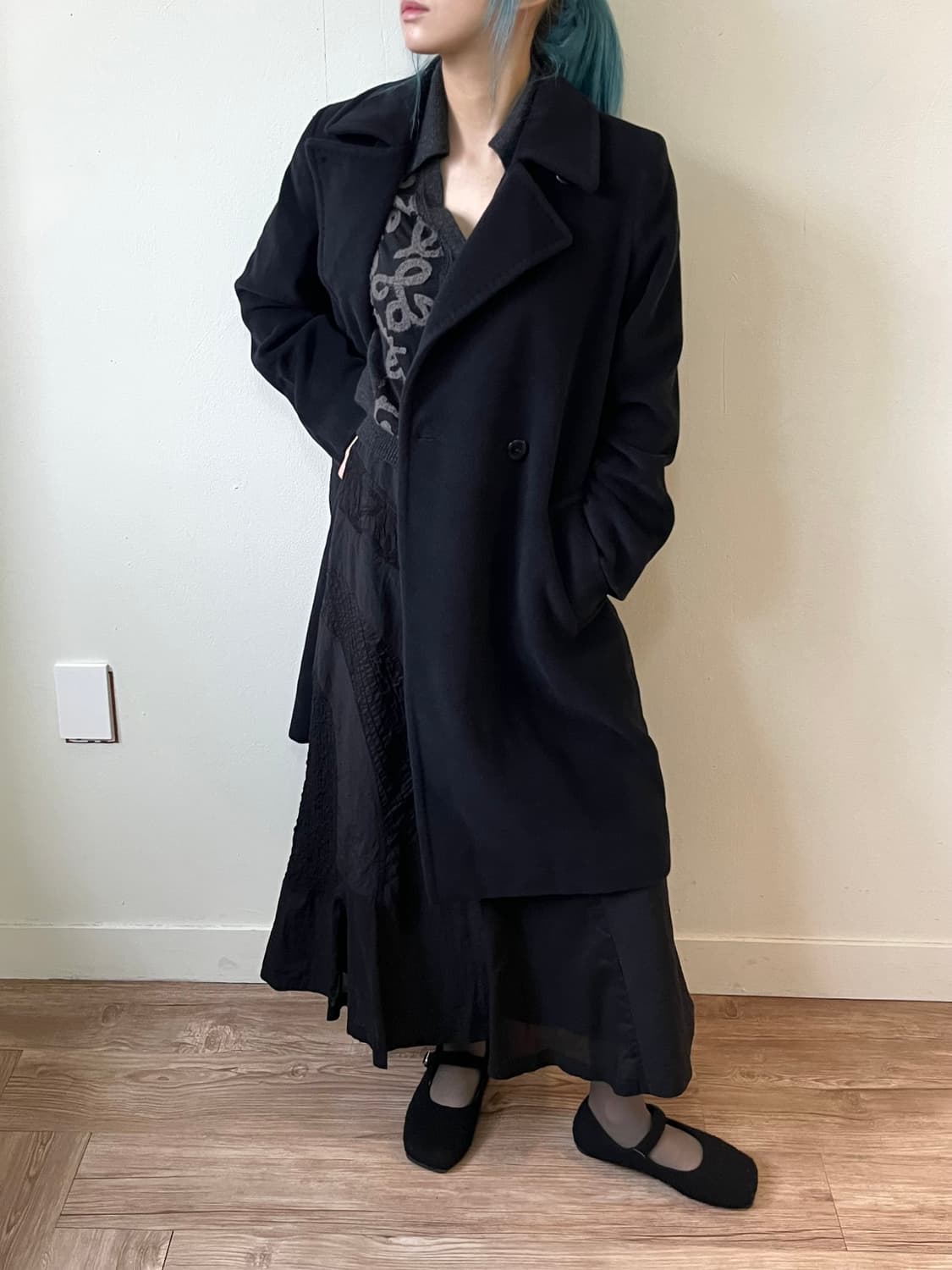 막스마라 앙고라 블랙 코트 상품이미지4