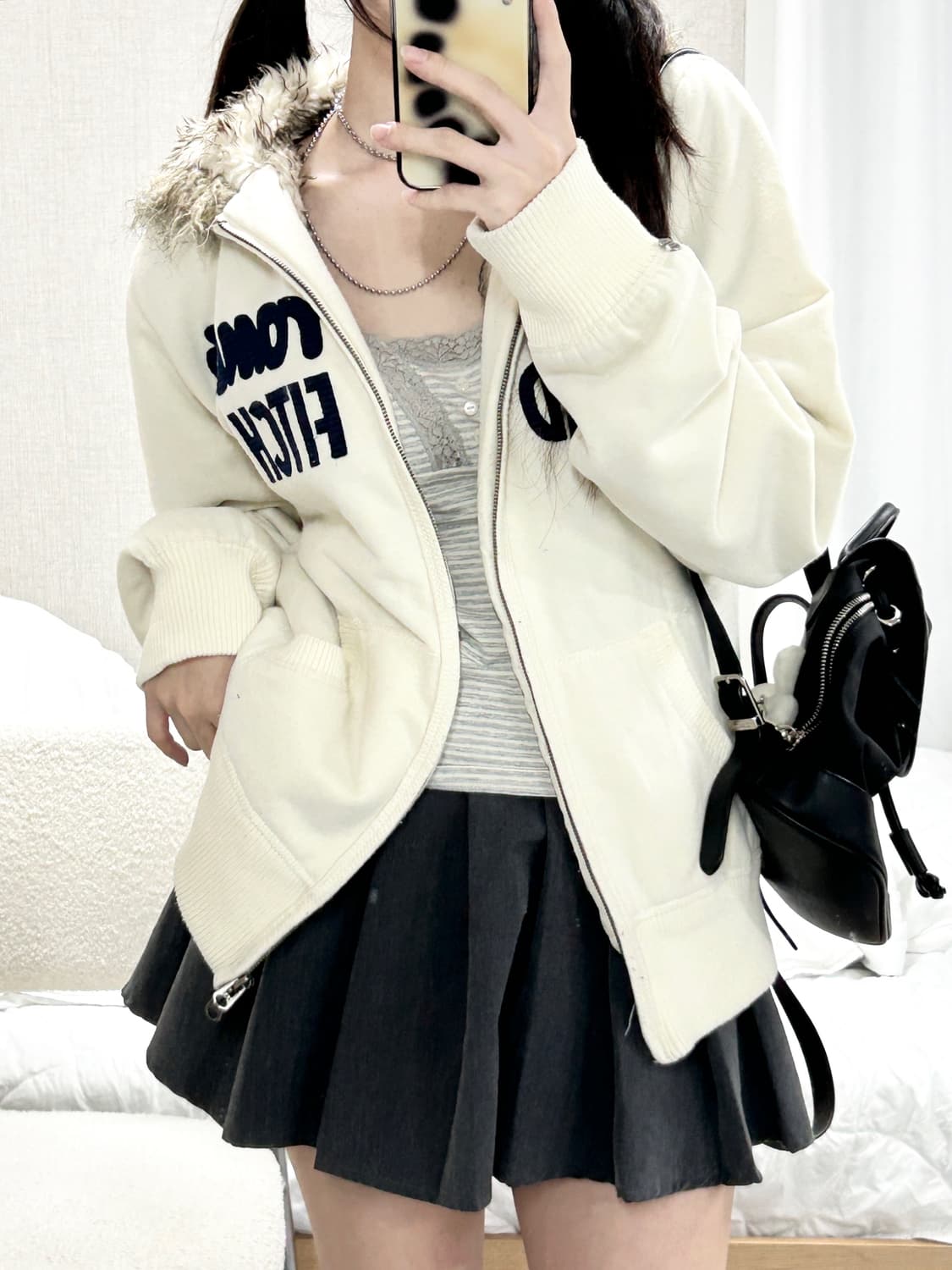 아베크롬비 크림 투웨이 울프죠 후드집업 상품이미지4