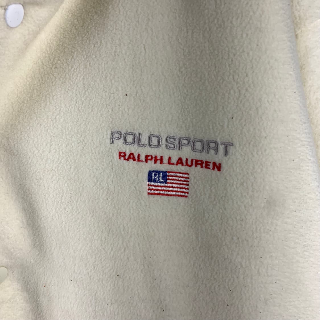 90s 폴로 스포츠 아이보리 후리스 후드집업 점퍼 상품이미지6