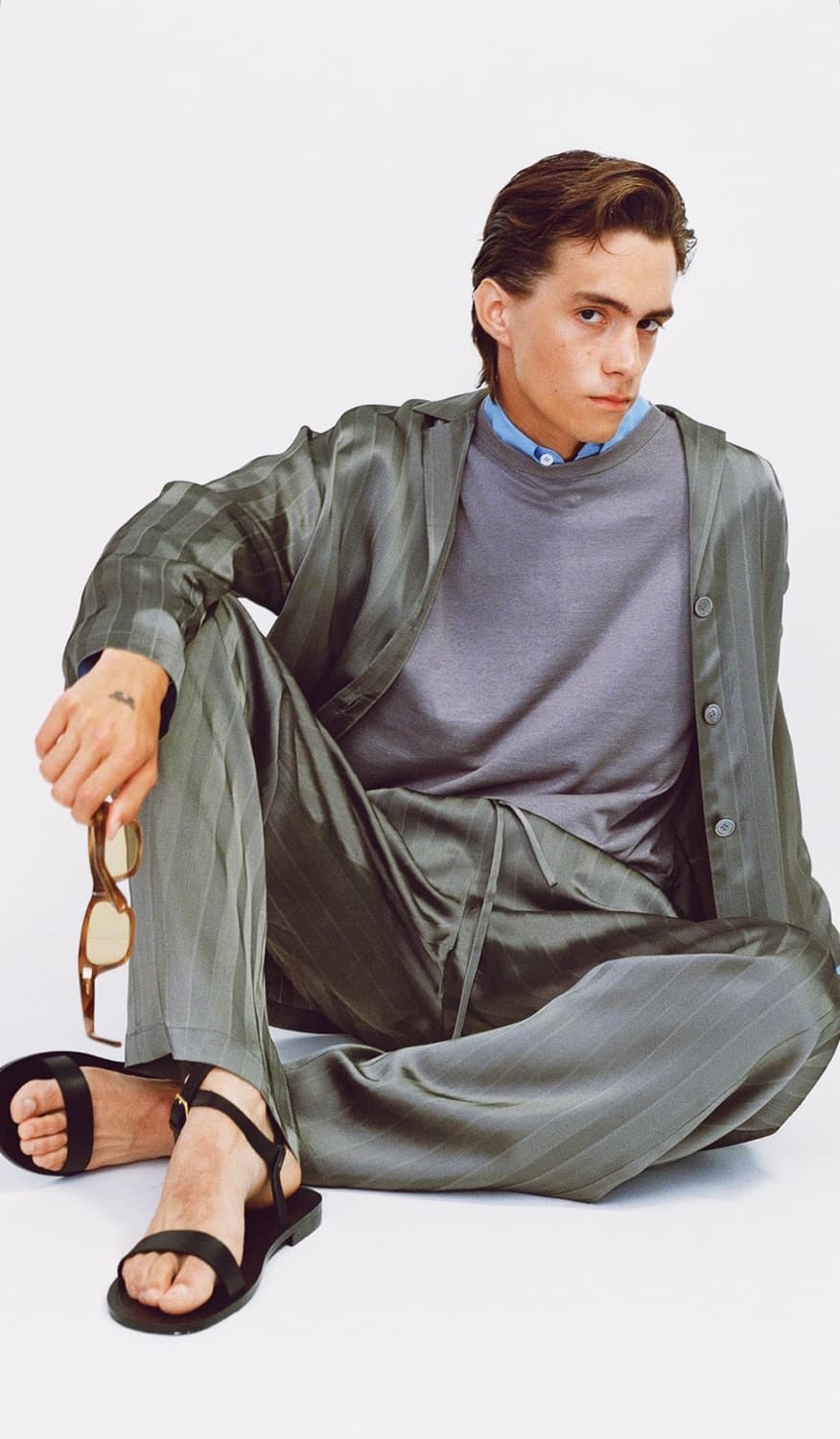 렉토 26SS 실키 라운지 팬츠 미드나잇 그레이 상품이미지1