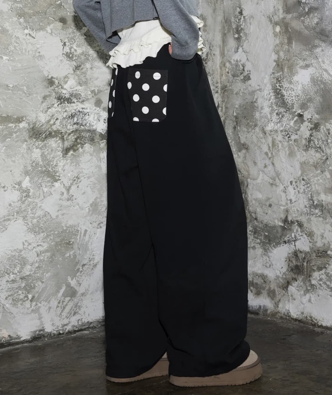 엑스톤즈우먼 도트 핀턱 스웻 벌룬 팬츠 상품이미지2