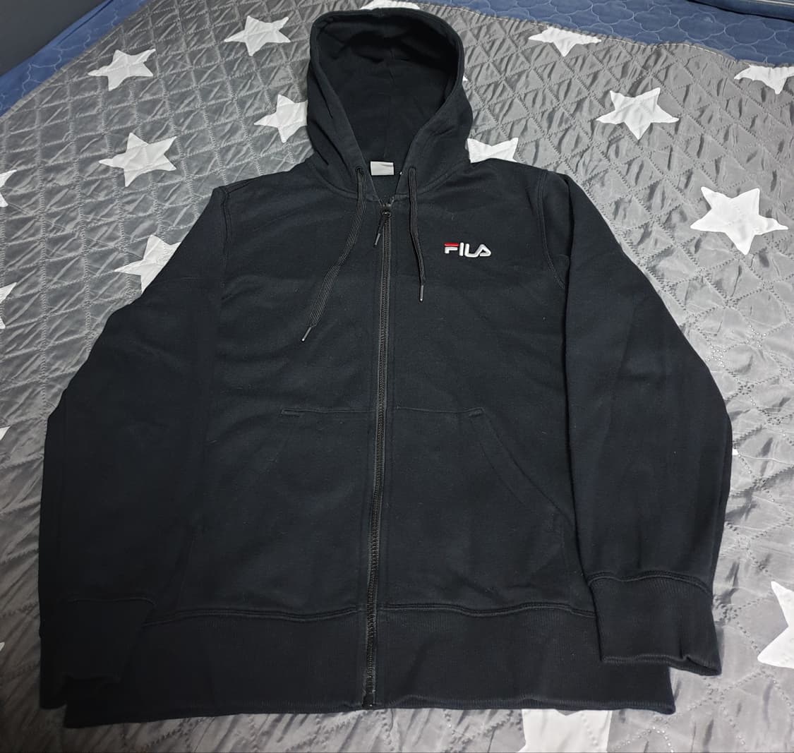 FILA 레그핏 기모 후드집업 자켓 블랙 (XL) 상품이미지1