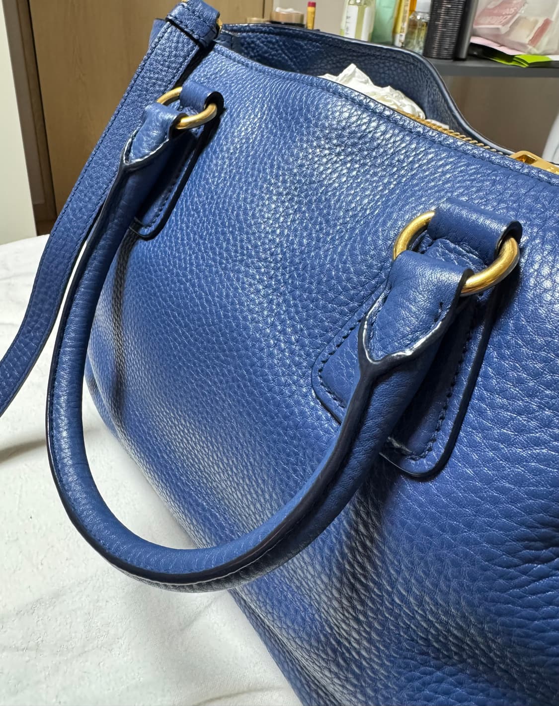 프라다 비텔로 다이노 토트백 블루 상품이미지2