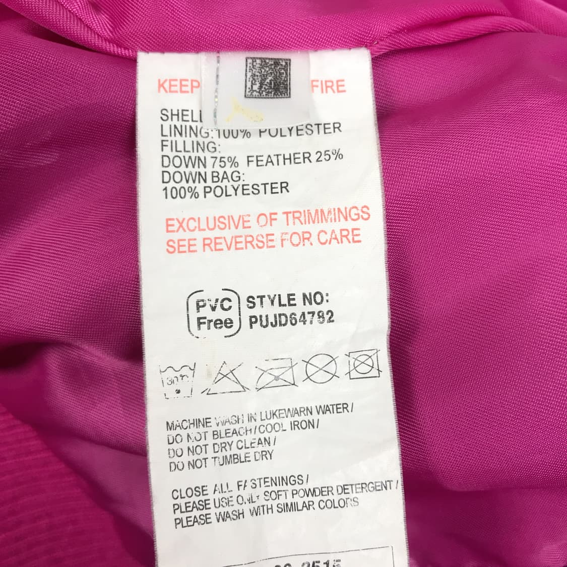 푸마 Y2K 핑크 덕다운 패딩 점퍼 여성M (95) 상품이미지9