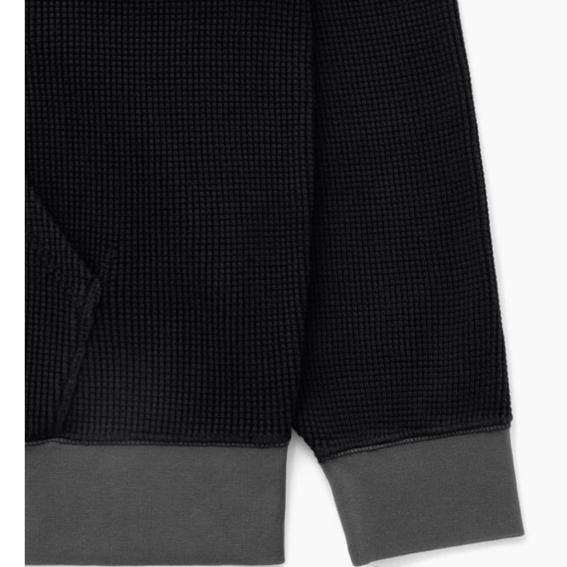 [택포](L) 카키스 와플 풀집 후디 블랙 상품이미지6