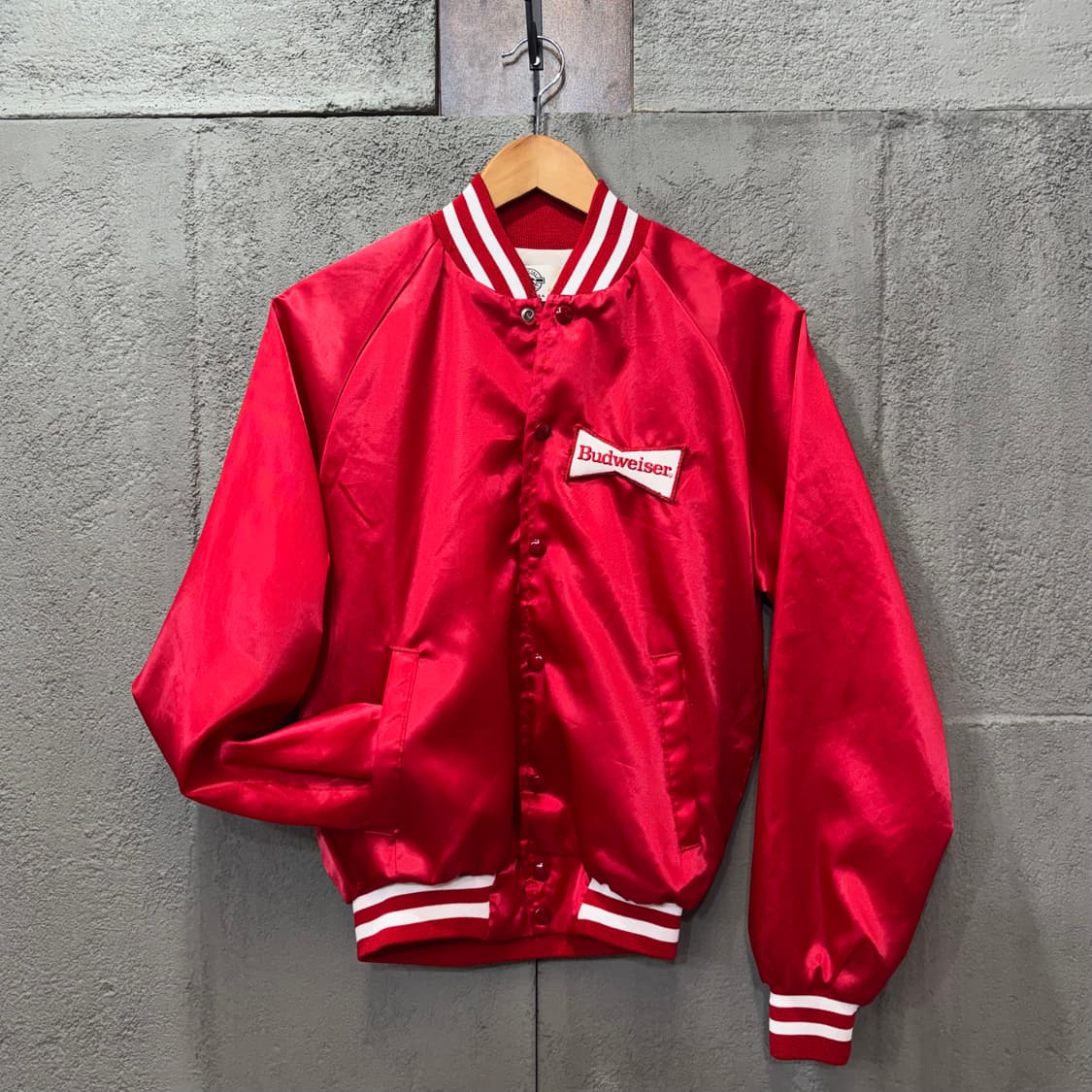 80s 버드와이저 나일론 바시티 자켓 made in USA (S) 상품이미지4