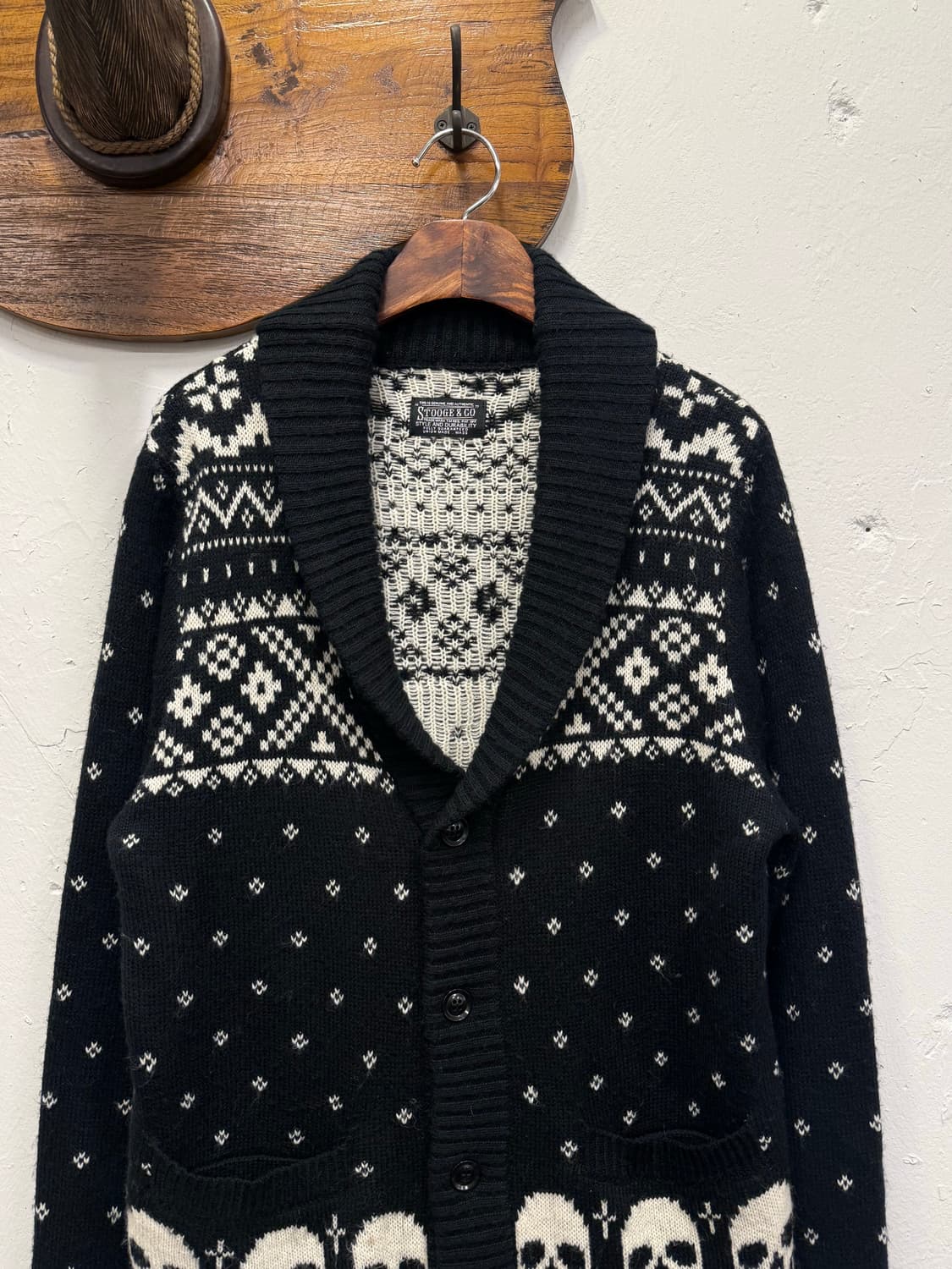 77) STOOGE & CO Skull Pattern Shawl Coll 상품이미지2