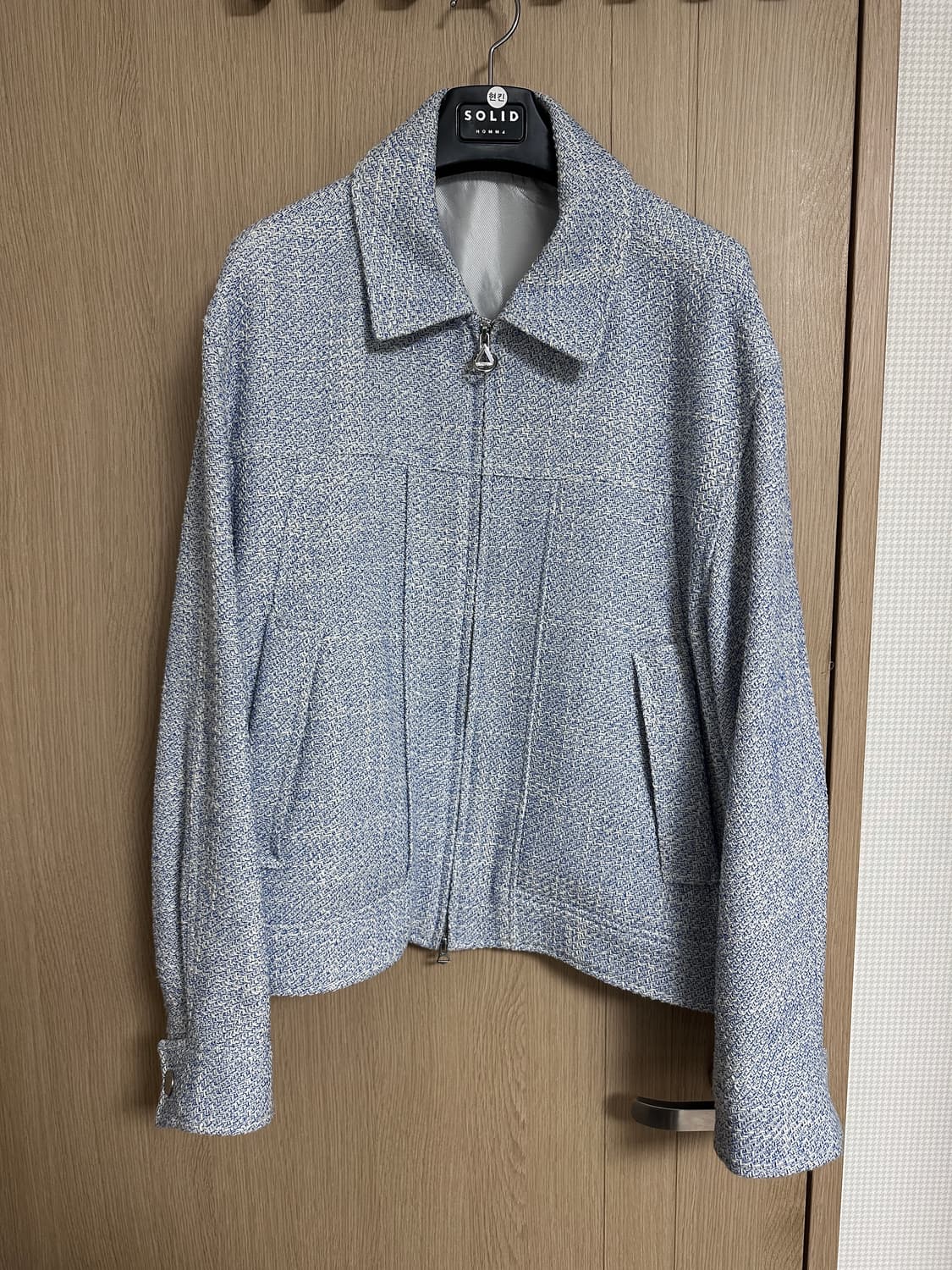 솔리드옴므 Solid Homme 24SS 스카이블루 트위드 자켓 48 상품이미지2