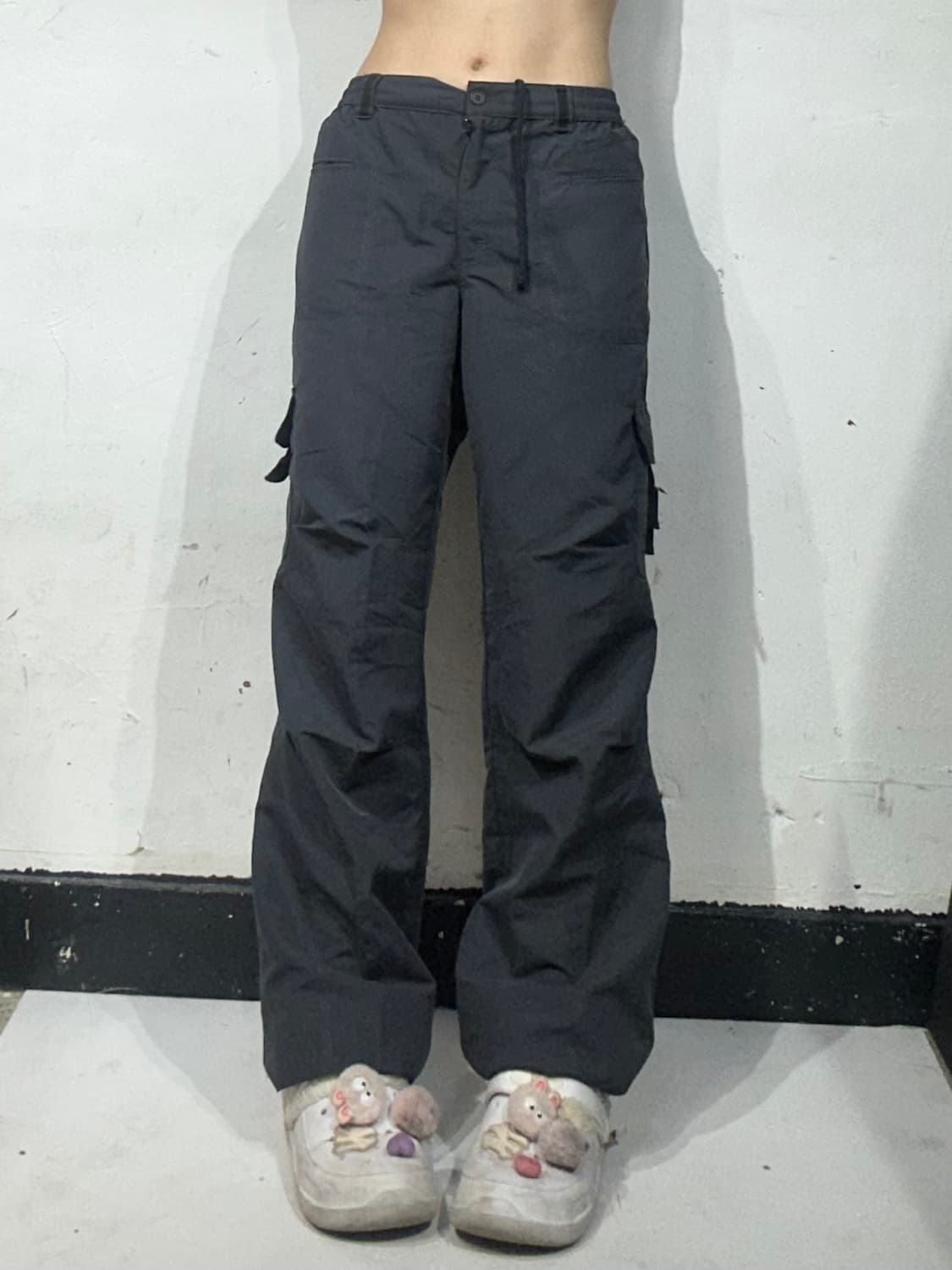 00s 아디다스 차콜 와이드 카고 바지 트랙 팬츠 추리닝 바지 M  상품이미지2