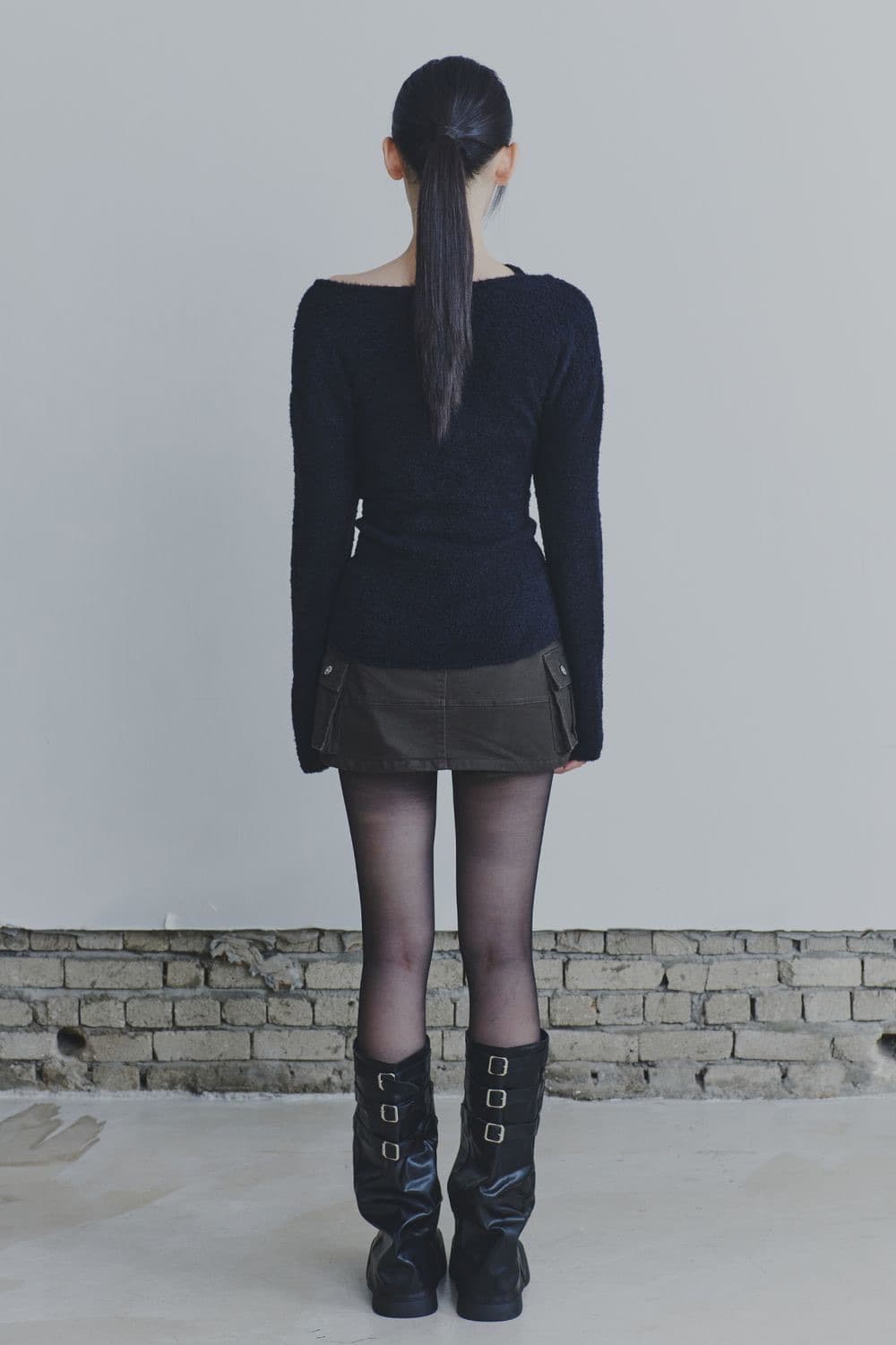 페인오어플레져 루비 후크 오버 니트 블랙 상품이미지3