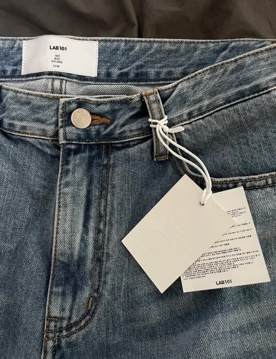 랩101 톰 사이드 라운딩 미드 블루 스톤워시 32사이즈 상품이미지4