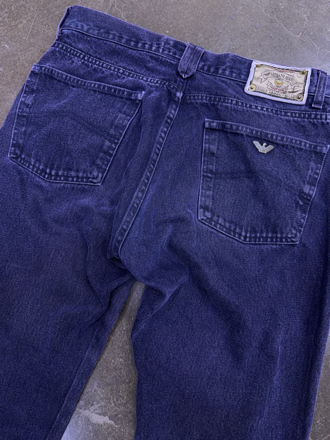 아르마니 알마니 빈티지 레귤러핏 퍼플 워싱 데님팬츠 33 상품이미지5