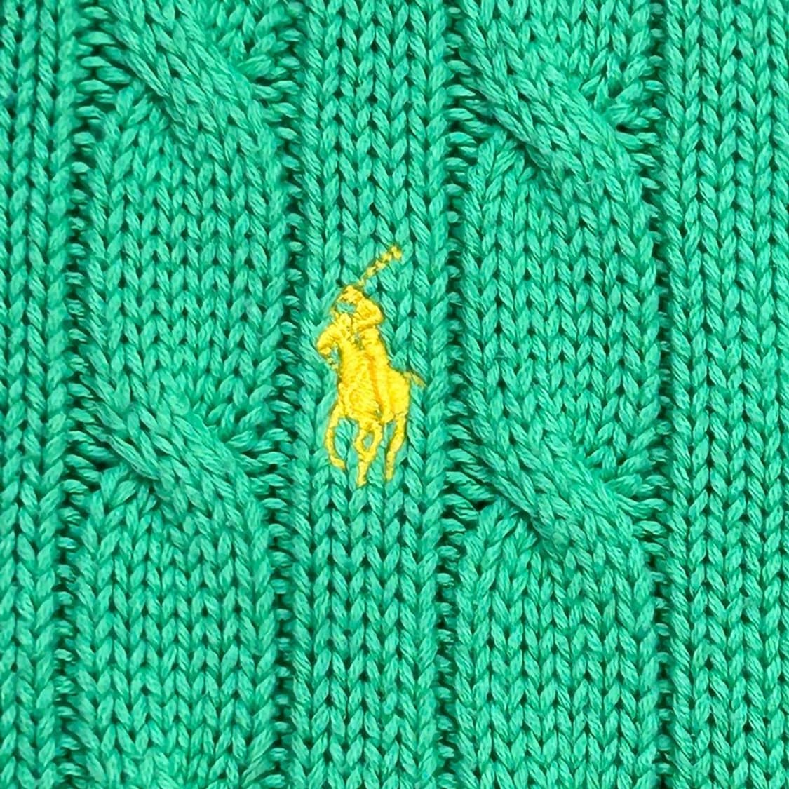 폴로랄프로렌 옐로우 포니 그린 케이블 니트 L 상품이미지2