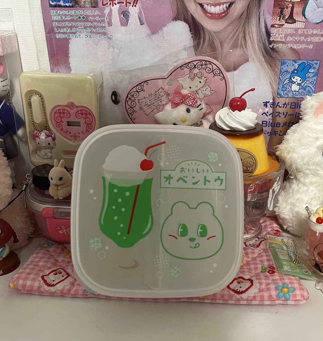 일본 메론소다 도시락통 스티커 갸루 다꾸 보관함 케이스 통 상품이미지1