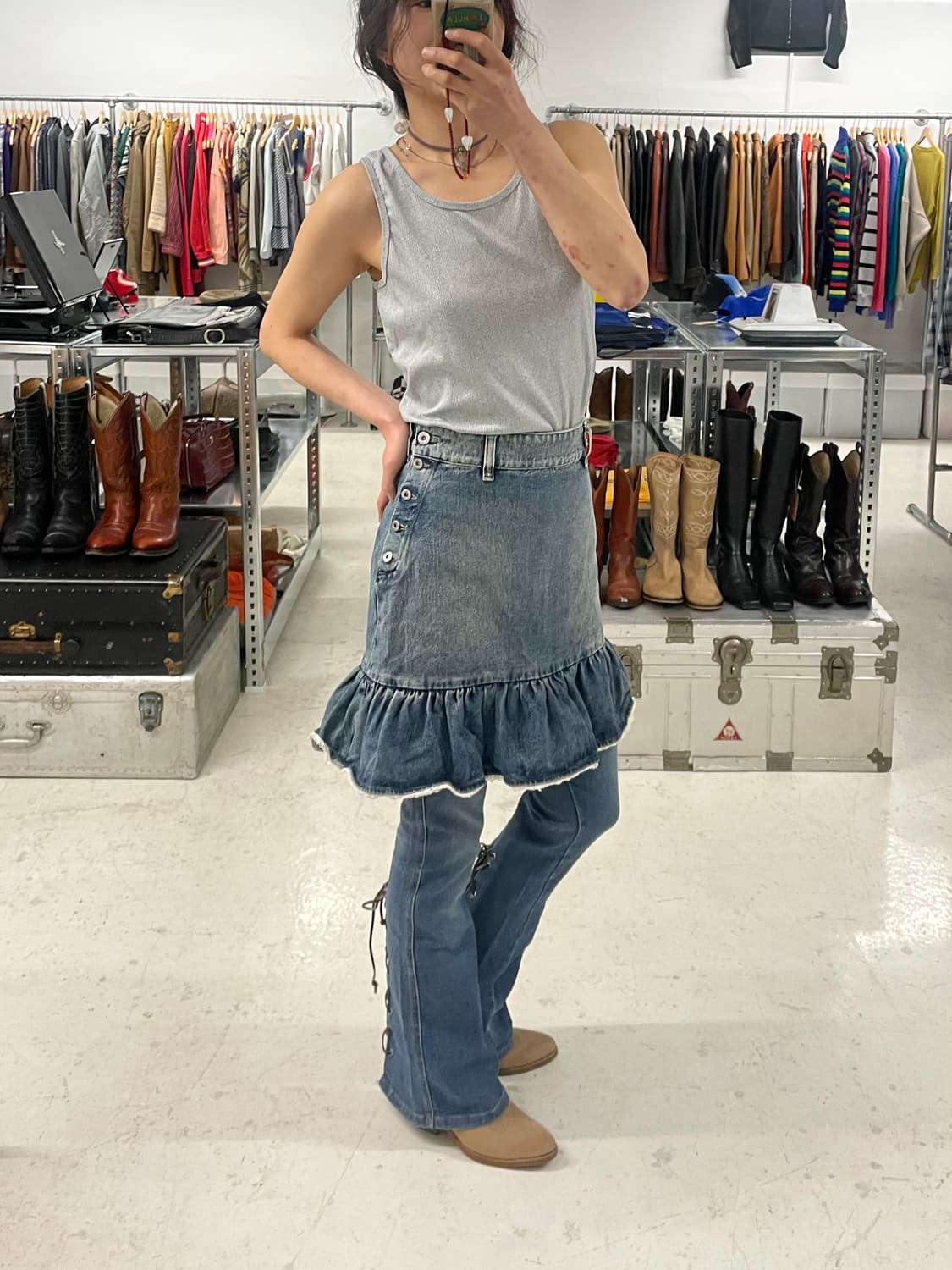 MIU MIU denim frill skirt 미우미우 프릴 스커트 상품이미지2
