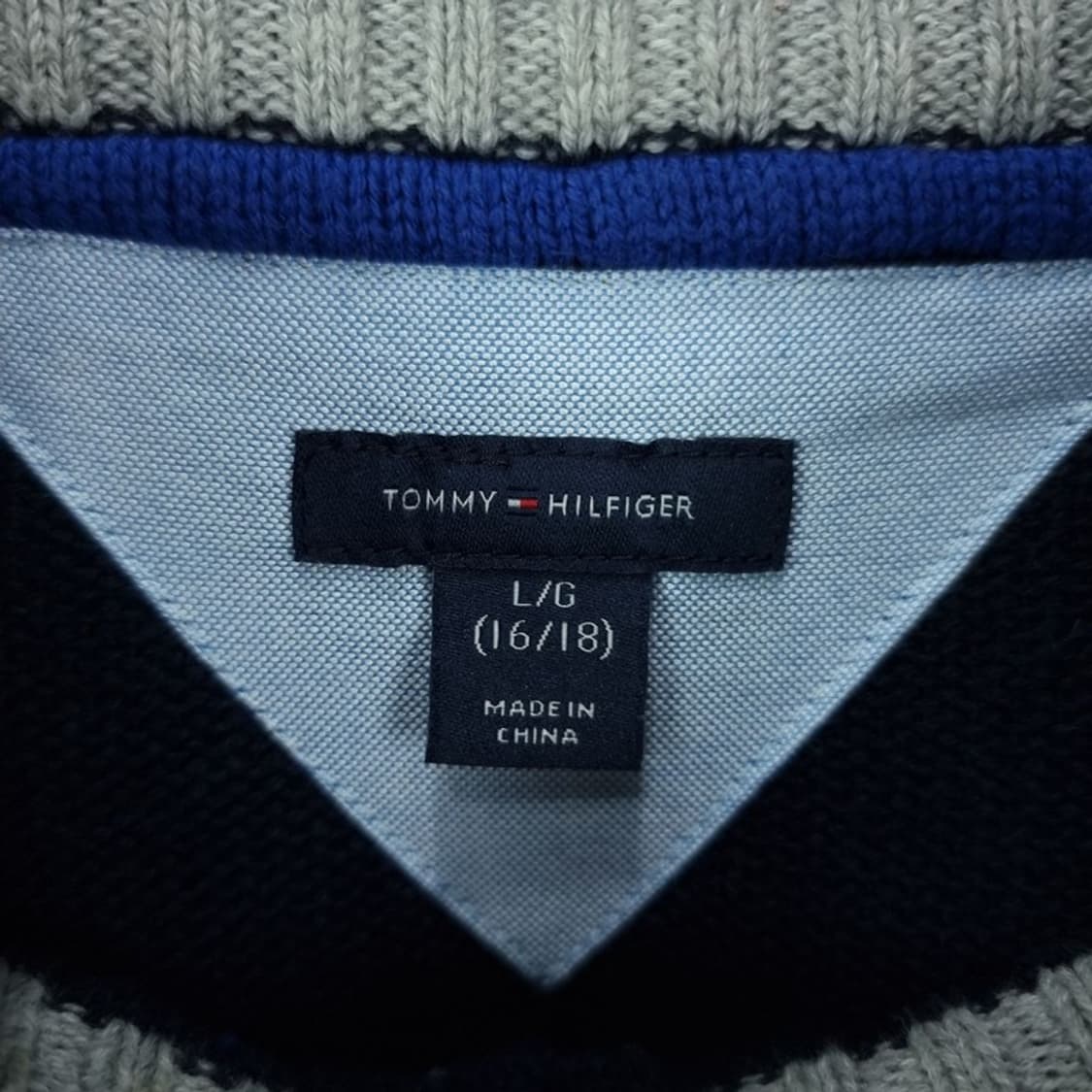 [타미힐피거] 로고 자수 아가일 체크 하프집업 반집업 니트 M19802 상품이미지6
