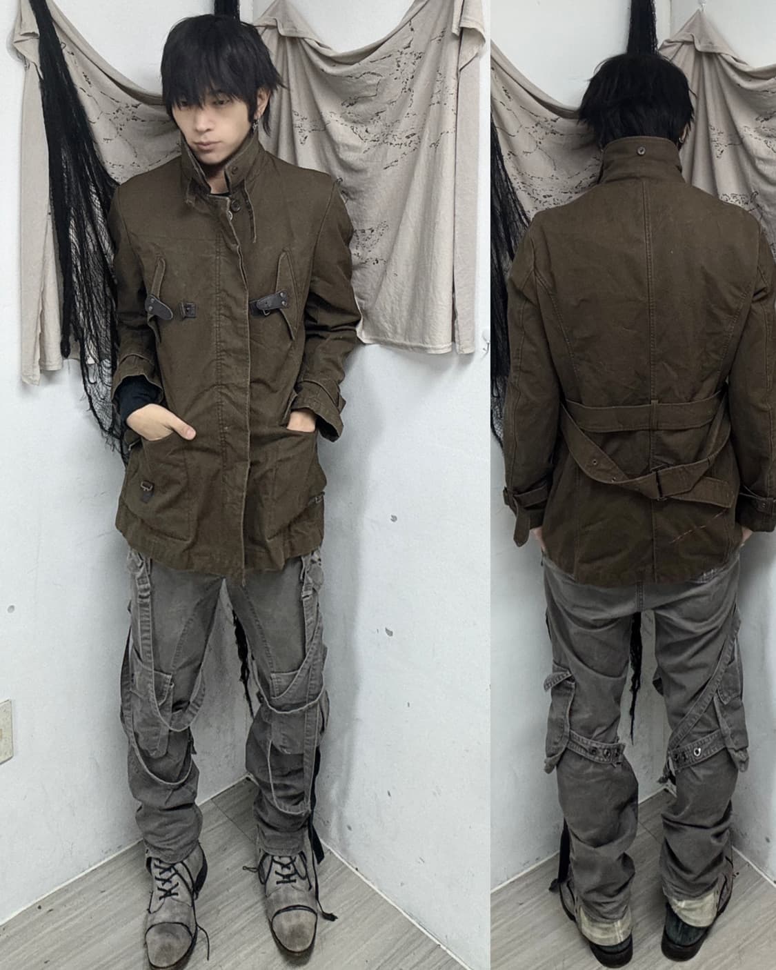 [PPFM]00’s Grunge Deep Khaki Coat 상품이미지1