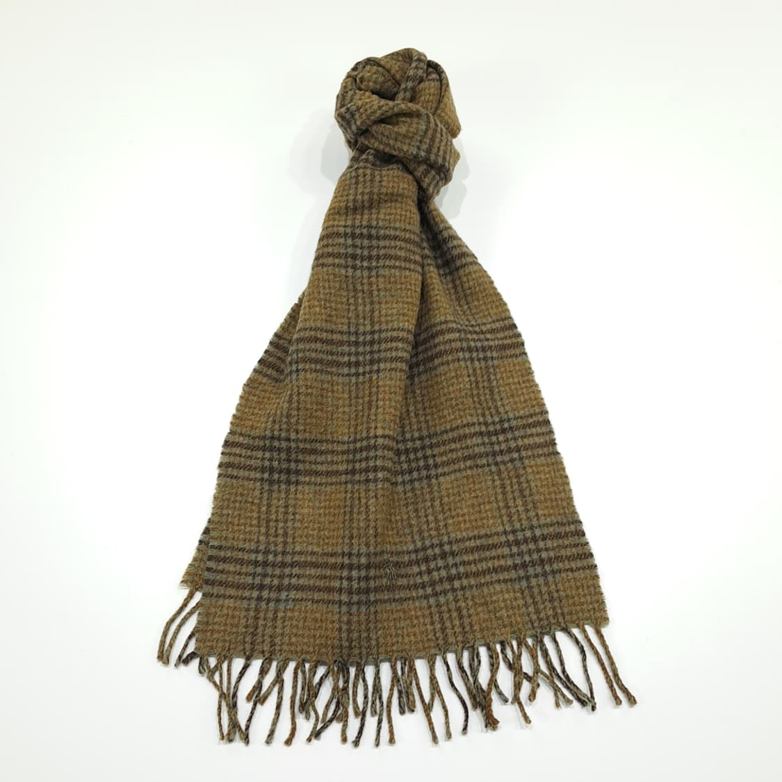 MX351 폴로 랄프로렌 올리브그린 글렌체크 버진울 목도리 머플러 상품이미지1