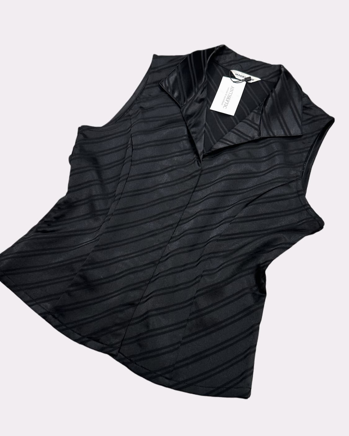 silky stripe sleeveless blouse 상품이미지3