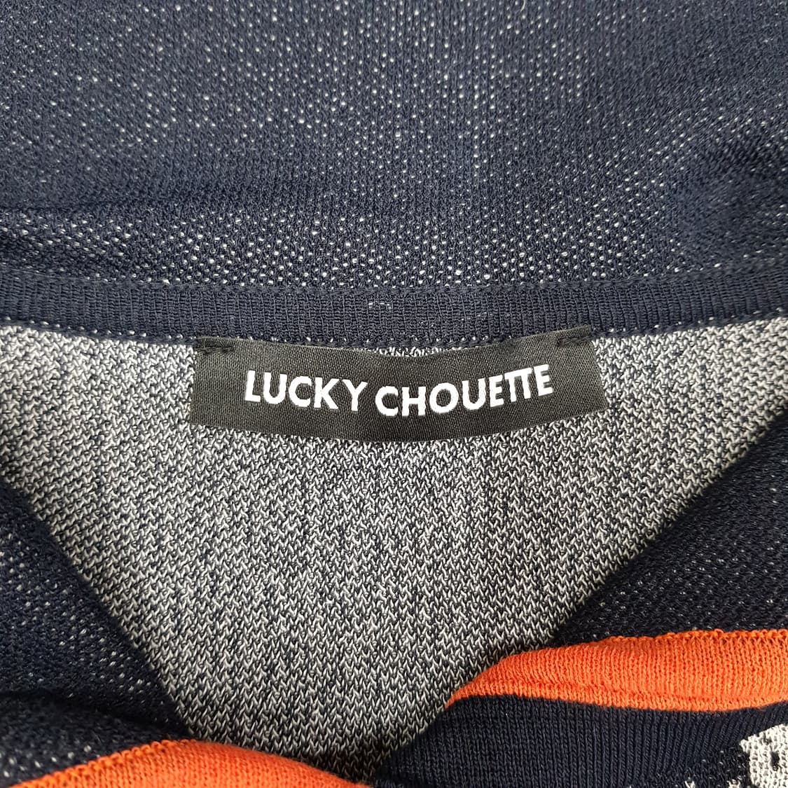 럭키슈에뜨 2022 세일러 카라 스마일 패턴 반팔 니트 F사이즈 상품이미지5