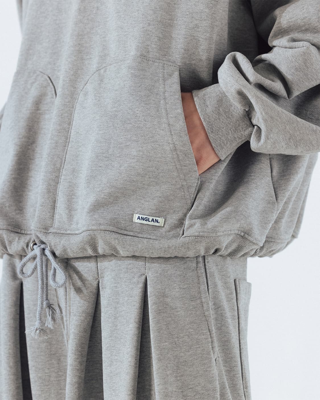 Double Valley Tuck Sweat Hoodie - Melang 상품이미지9