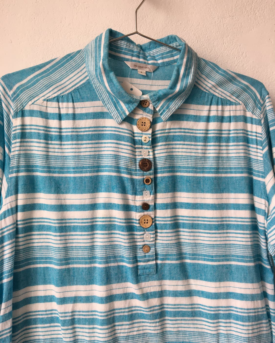 Button point stripe pattern shirt 상품이미지5