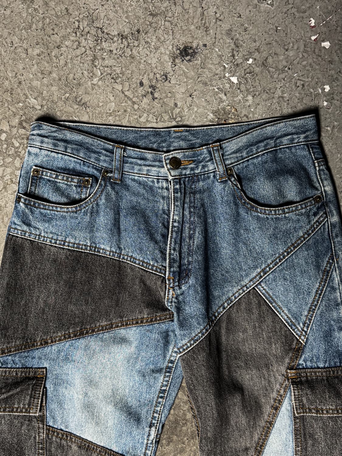 BERNINGS-SHO - Patchwork Contrast Denim  상품이미지3