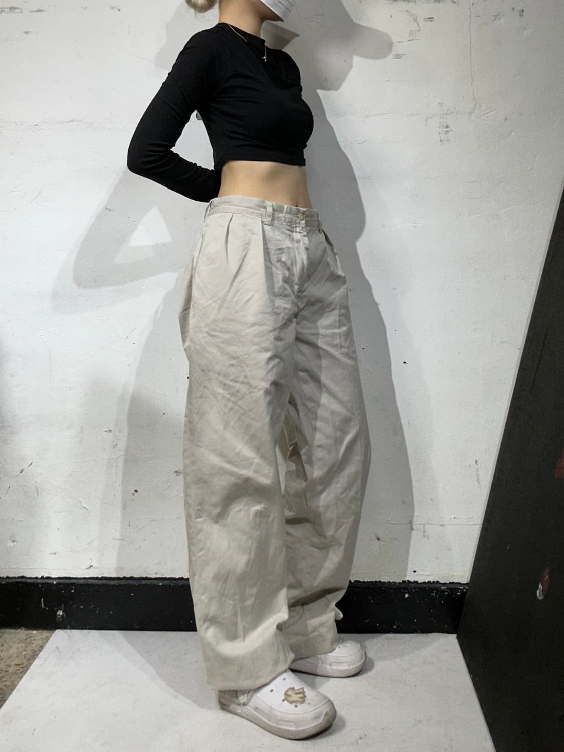 폴로 랄프 로렌 베이지 와이드 치노 팬츠 면바지 35 상품이미지1