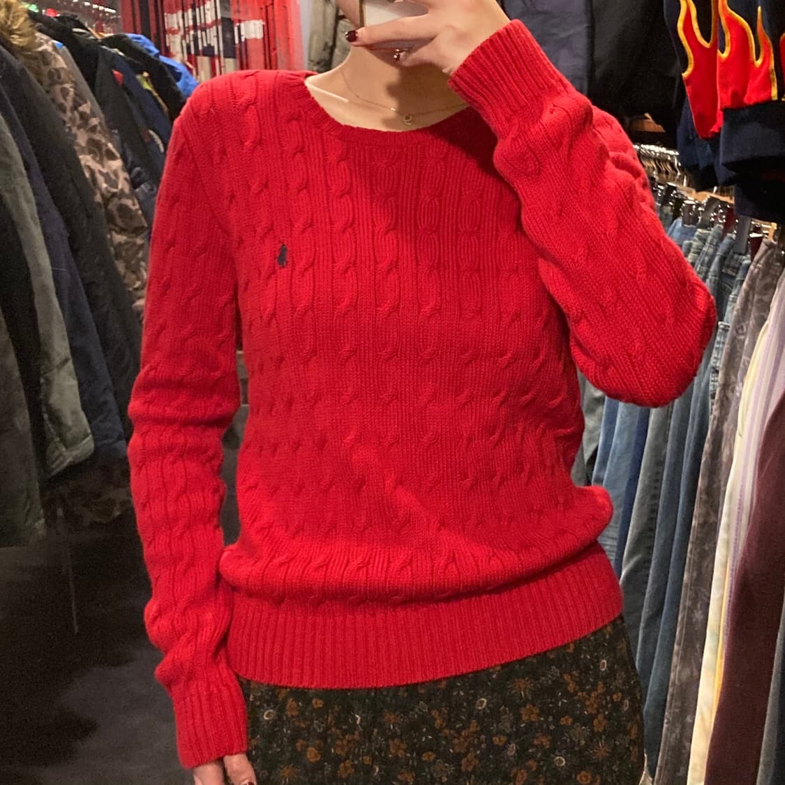 [IM] 폴로 랄프로렌 라운드넥 케이블 니트 레드  상품이미지4