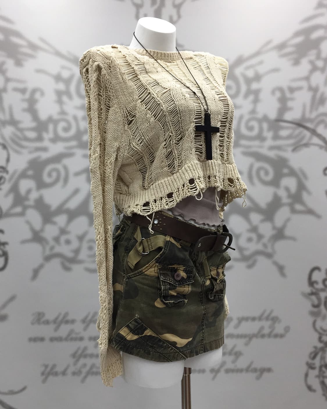 Grunge crop knit 상품이미지4
