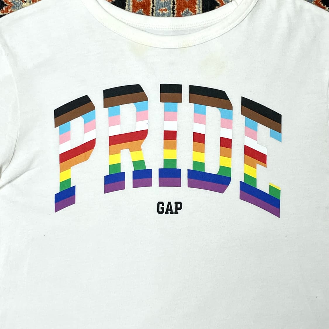 갭 gap 프라이드 레인보우로고 화이트 반팔 티셔츠 여성XS 상품이미지2