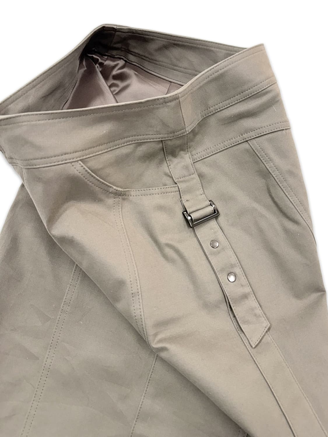 빈티지 LAUTREAMONT 베이지 사이드 벨트 미디 스커트 상품이미지2