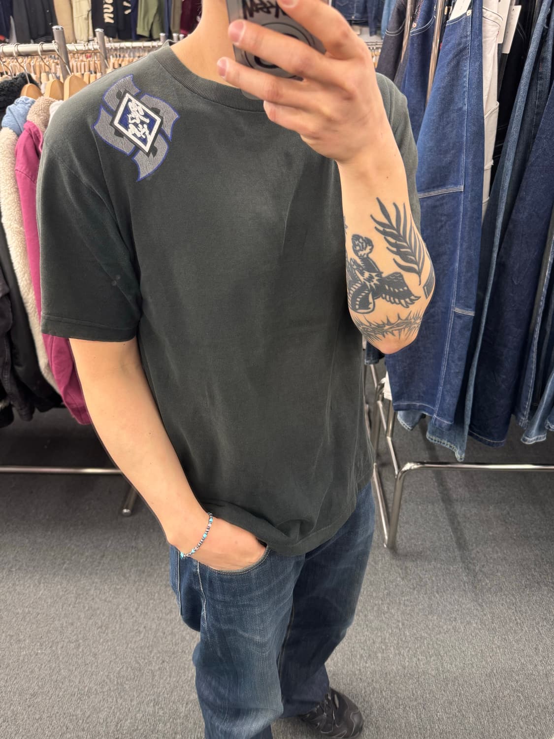 OS)Onigake 빈티지 프린팅 반팔 상품이미지1