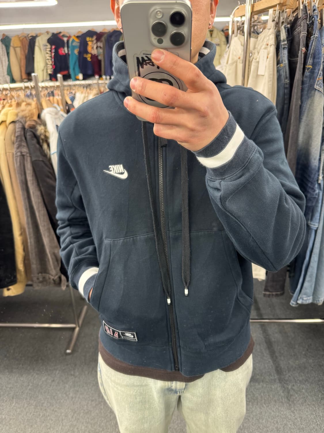 M)나이키 에어 빈티지 백프린팅 후드집업 상품이미지1